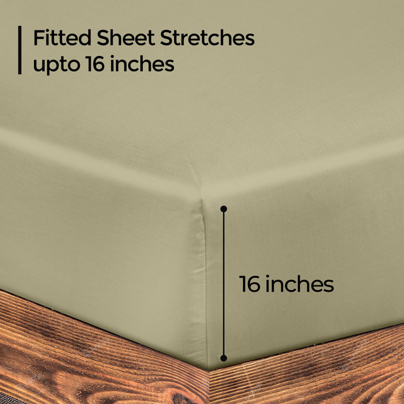 Royale Linens 300 Thread Count 100% Long Staple Combed Cotton Flat Sheet - Super Soft - Top Sheets - Flat Sheet Sold Separately - Breathable, Cool & Crisp Percale Sheets Only 