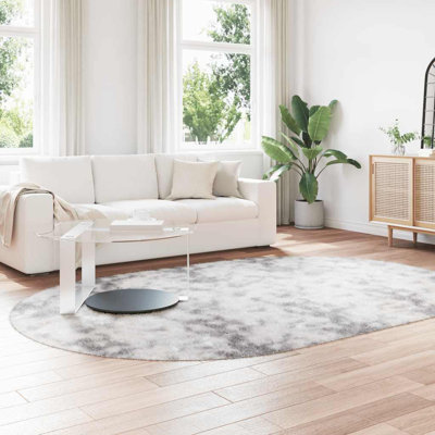 Shaggy Rug High Pile NAVARRA Light Grey Polyester