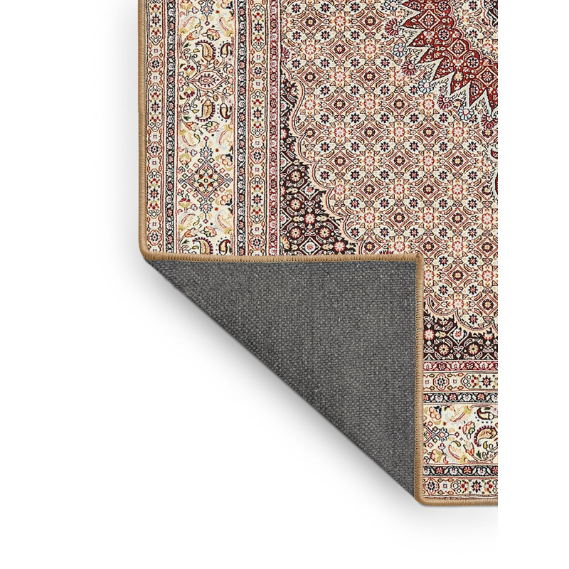 Tapis beige/gris traditionnel, Rectangle 5 pi x 7 pi