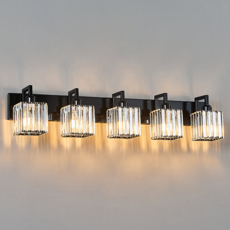 Kyneisha Vanity Light, 5 Lights, Plated Black