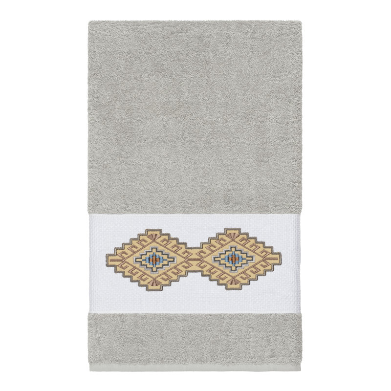 Gianna Turkish Cotton Midweight Bath Towel, Light Gray