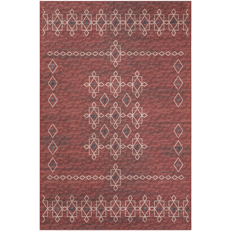 Anberlynn Chenille Washable Southwestern Rug