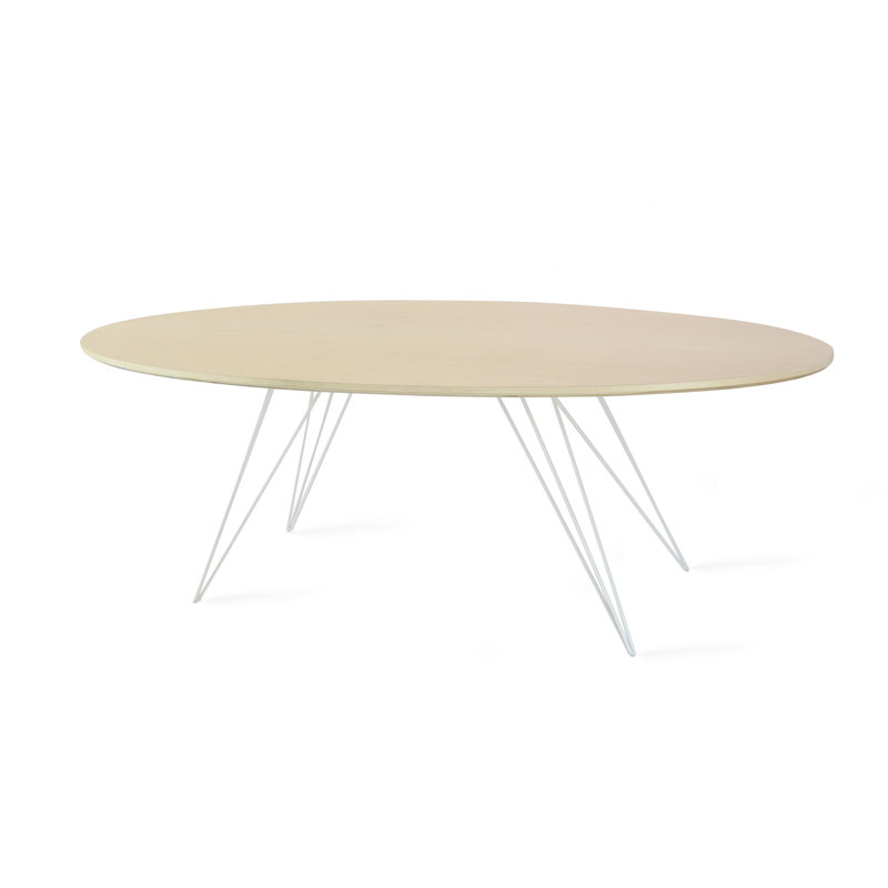 Williams Single Coffee Table, White, 18" H x 23" W x 54" D, Walnut