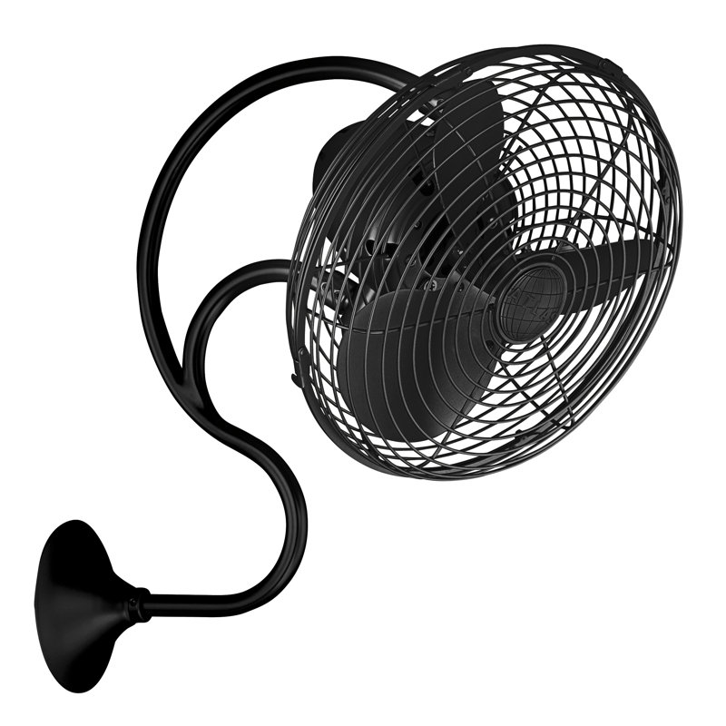Ventilateur mural oscillant de 13 po Matthews Fan Company, Noir mat