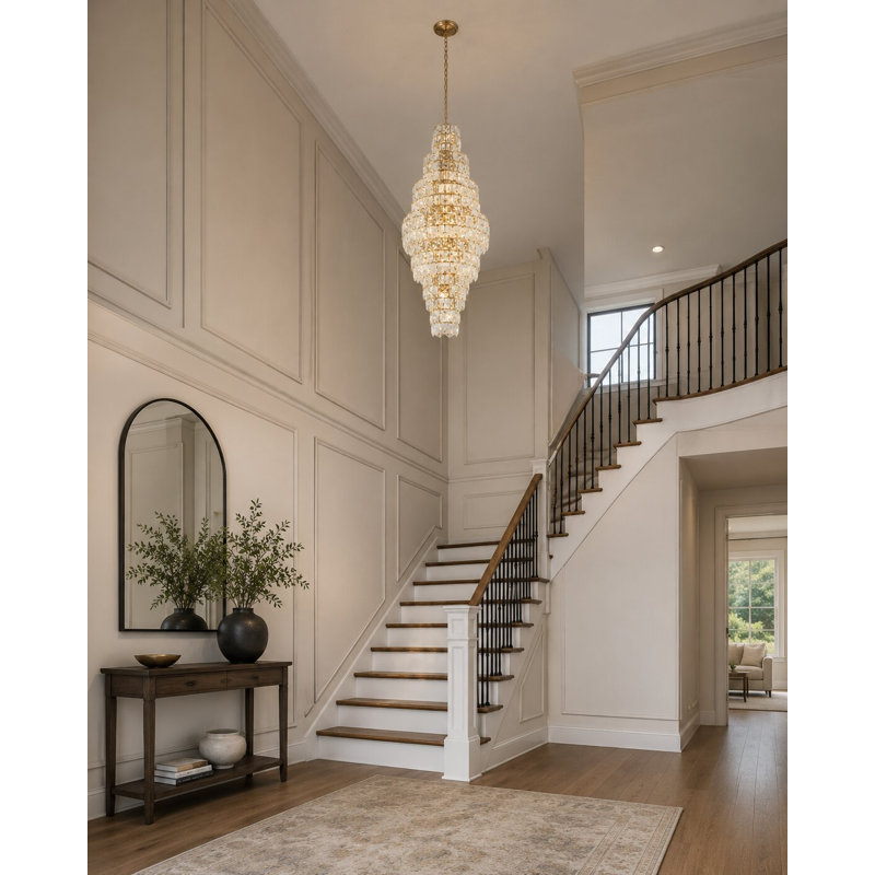 Lustre en cristal 28 lumières Modern, Laiton