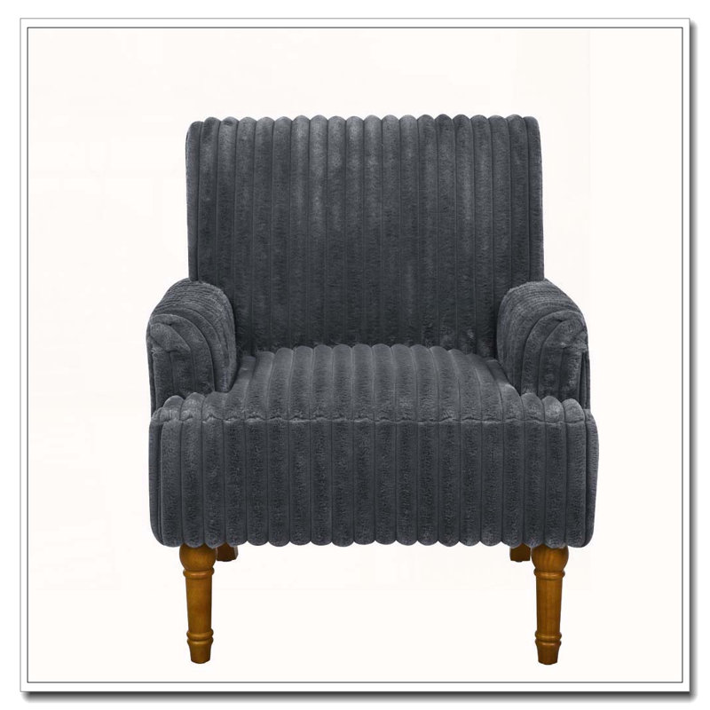 Modern Accent Corduroy Chair, Gris foncé