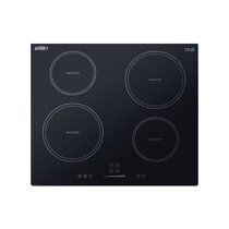 Summit Appliance 24 in. Solid Disk Electric Cooktop in Stainless Steel with 4 Elements, Silver