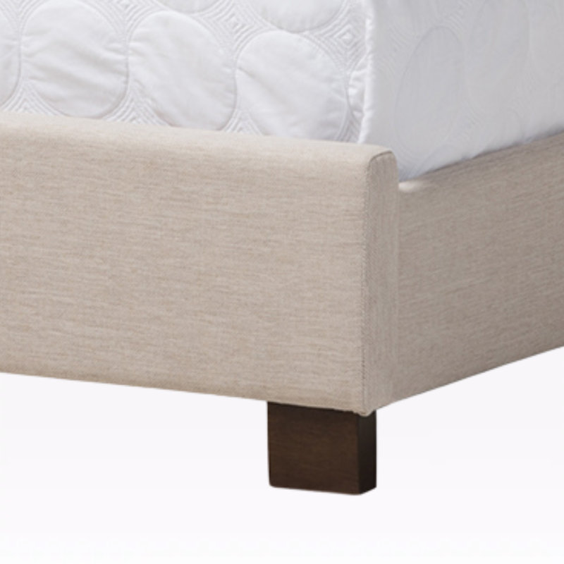 Lit plateforme tapissier moderne Gabby H 33,46 po x l 57,09 po x L 80,51 po Gabby, Double, Beige