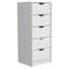 Commode haute 5 tiroirs Basilea, système coulissant - Blanc-1253249726