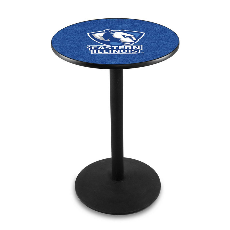 Round Metal Base Dining Table, Black Wrinkle, Eastern Illinois University