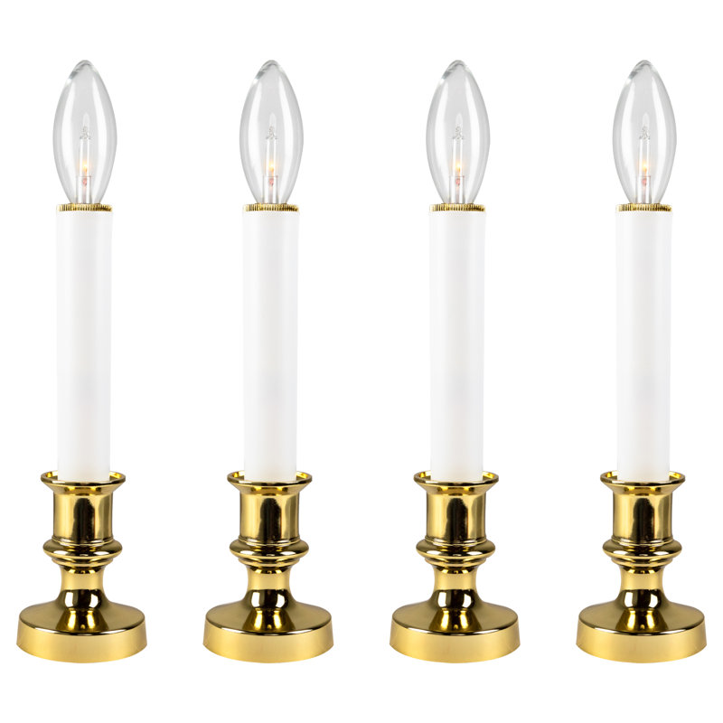 Christmas Candle Lamps - 9" - Clear - Set Of 4