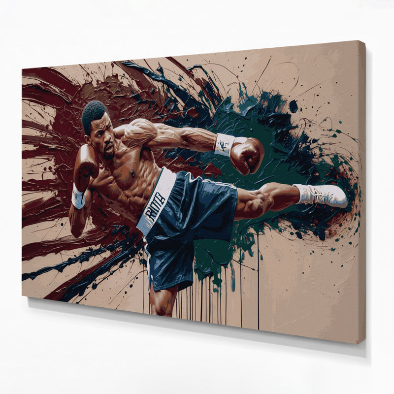 Art sur toile beige Sports Boxing, H 24 po x l 36 po