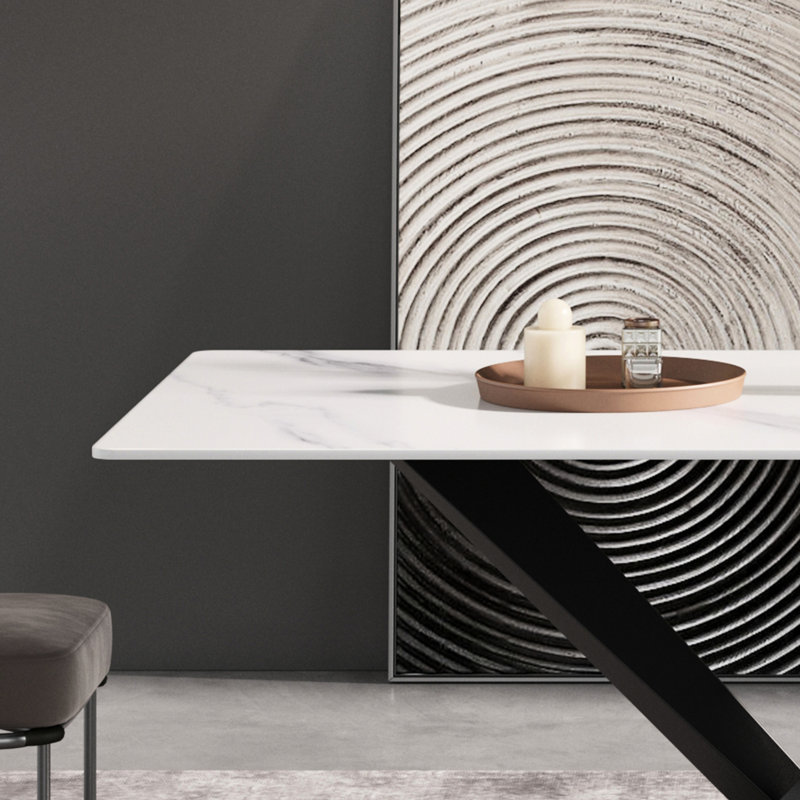 Table de salle à manger 54,71 "Buloke, H 29,22 po x l 54,71 po x P 31,03 po, White
