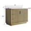 Meuble-lavabo en bois massif l 48 po x H 35 po avec comptoir en quartz blanc résistant aux taches et lavabo