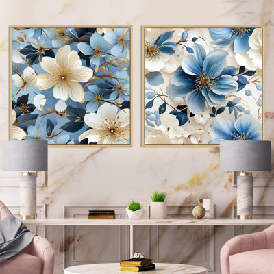 Ensemble de 2 ensembles de collage floraux carrés anglais