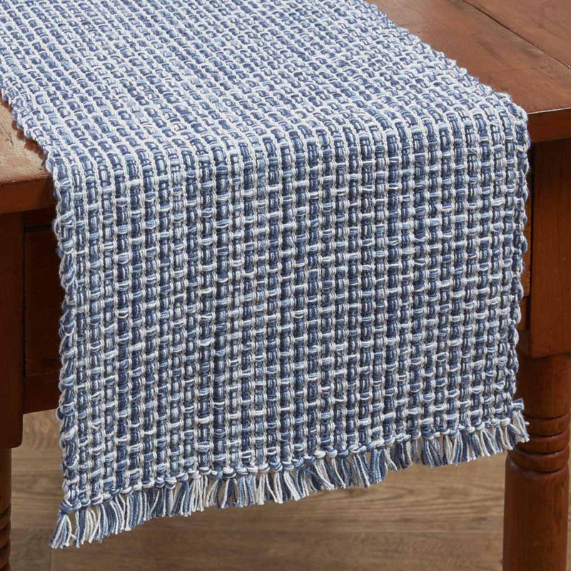 Chemin de table Bronny, Bleu, 54 po x 13 po