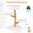 Cat Tree with Perch, Natural Jute Scratching Posts, Dangling Ball, Soft Long Plush Natural & White