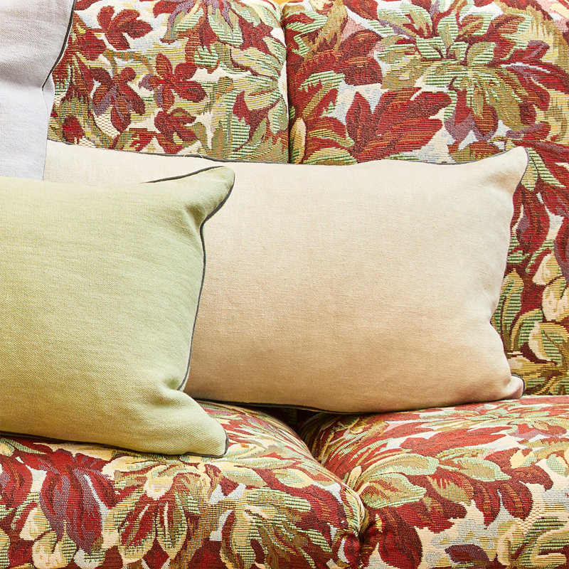 PIGMENT Linen Pillow Cover & Insert, Ivory, Rectangle 13"H x 22"W