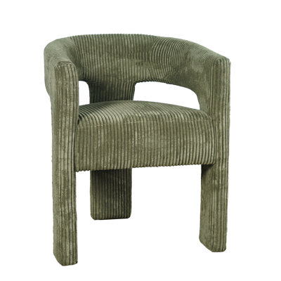 Darlington Modern Three-Leg Upholstered Accent Dining Armchair with Corduroy Fabric - Natural