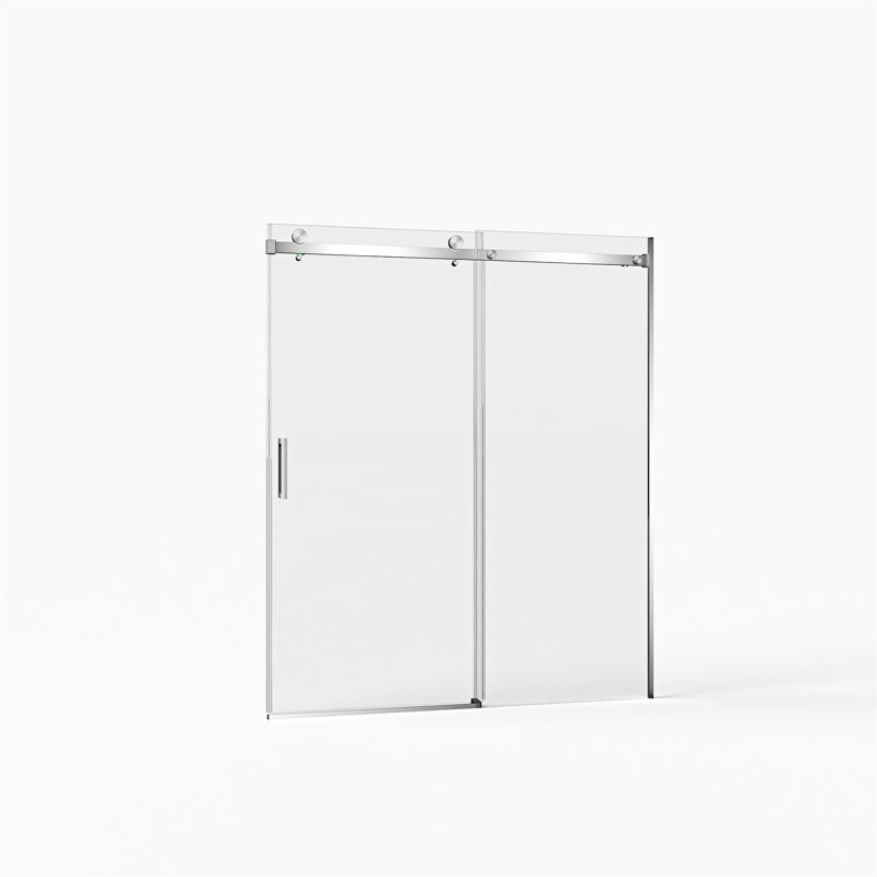 Porte de douche coulissante sans cadre, Nickel brossé