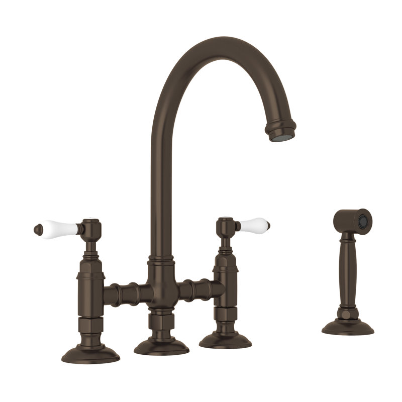 San Julio Bridge Faucet with Accessories, Tuscan Brass