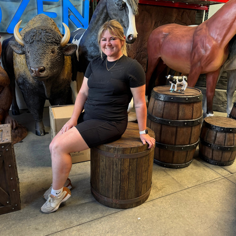Pirate Side Table Barrel Life Size Statue