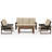 4-Piece 5-Person Solid Wood Outdoor Conversation Set -479156981