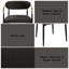 Chaise d'appoint en chenille noire et finition noire Jaramillo (ensemble de 2)