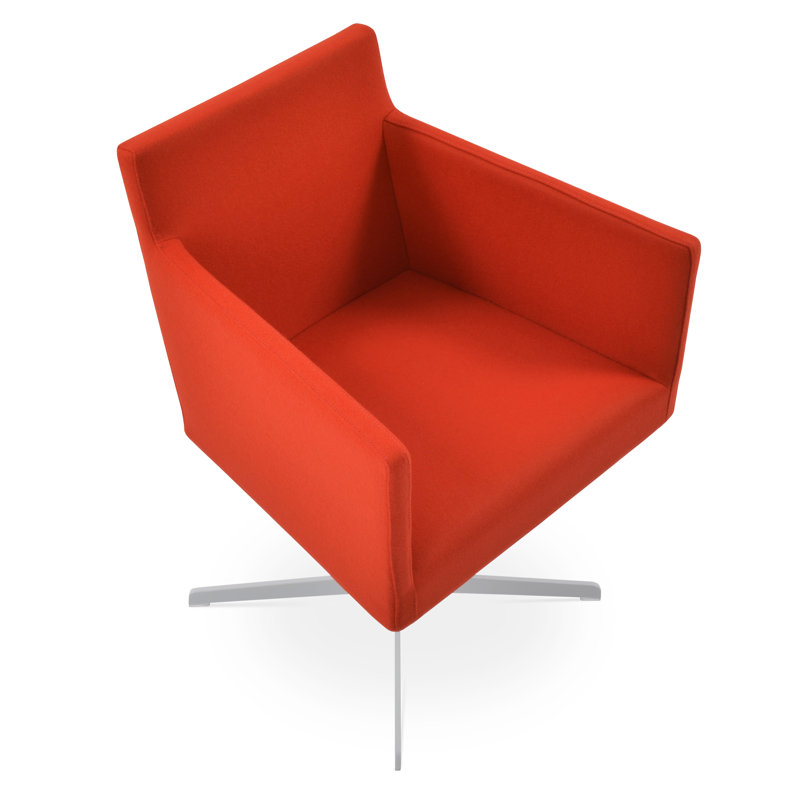 Chaise avec accoudoirs pivotants Harpoint 4 Star, Noir, Laine orange Camira