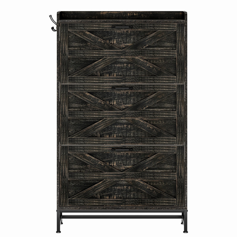 Shoe Cabinet, Entry Home Shoe Cabinet, Entrance Balcony Storage Cabinet, Large Capacity Shoe Rack, Gray/Charcoal