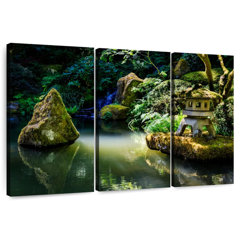 Étang de jardin japonais Alvord Portland, H 36 po x l 57 po