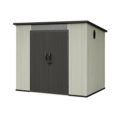 Outdoor Storage Shed With Transparent Windows And Louvered Vents