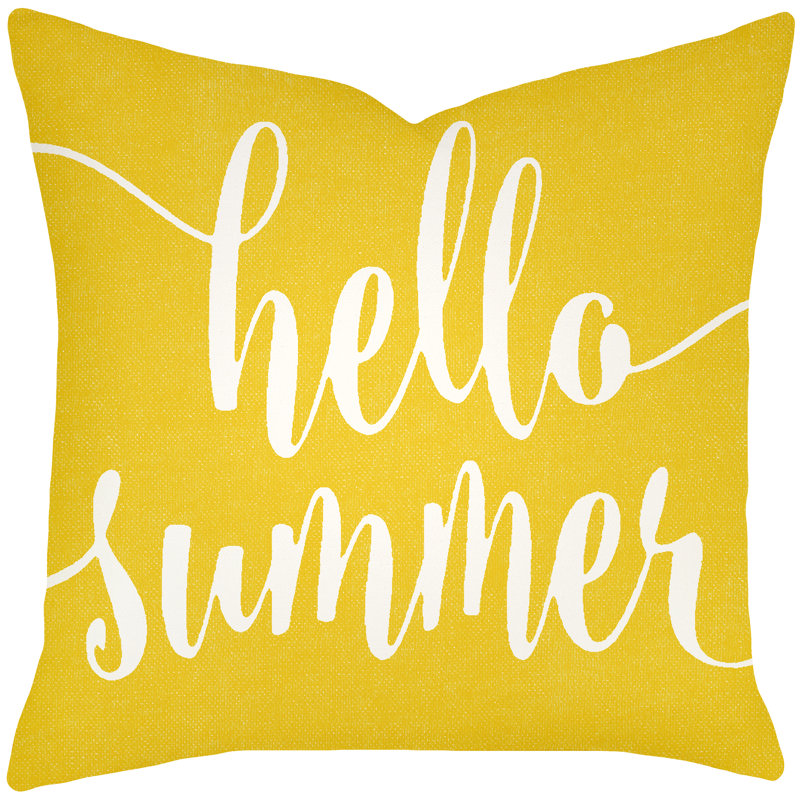 Cotton Throw Pillow, 16" H x 16" W x 6" D, Yellow