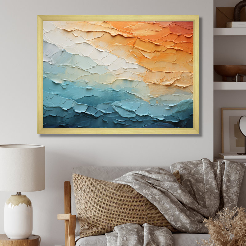 " Clouds Whispering Clouds Collage I ", Natural Floater Framed, 34" H x 44" W x 1.5" D