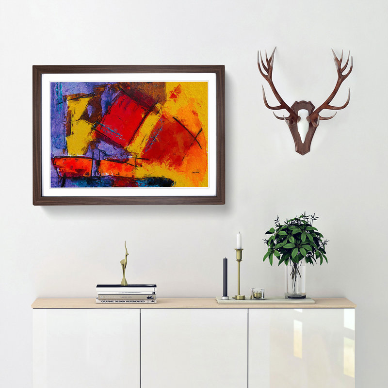 Abstract Vol.387 by S.Johnson - Framed Print, Walnut Framed, 33cm H x 45cm W x 2cm D