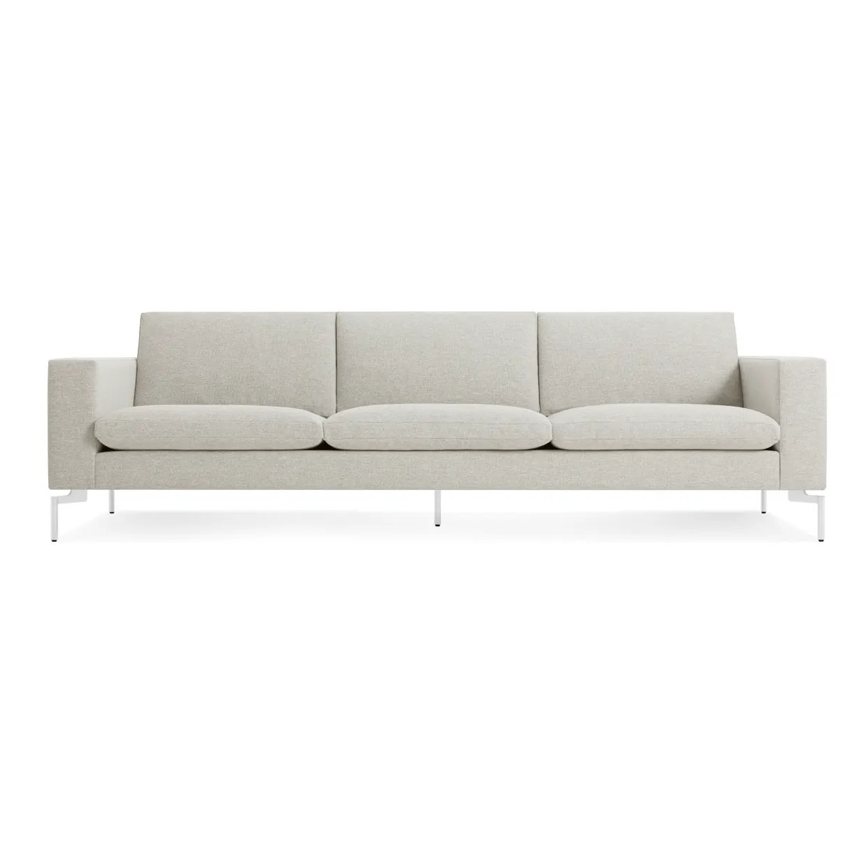 New Standard Upholstered Sofa, 32" H x 104" W x 35" D, White, Maharam Mode in Clavicle Polyester Blend