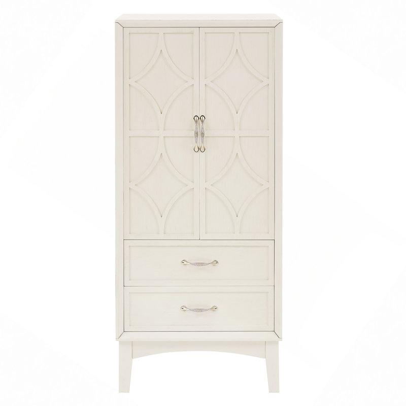 Armoire de rangement Mid Century, Blanc antique