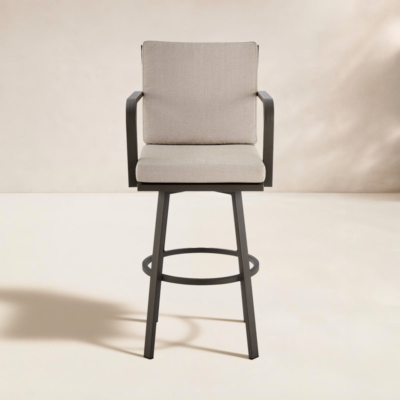 Tabouret 30 "avec coussin Cemalettin, Brun, Brun, 26"