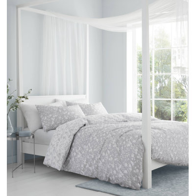 Floral Cotton Reversible Duvet Cover Set