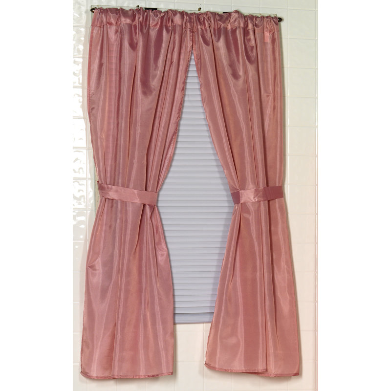 Paire de rideaux semi-transparents avec passe-tringle Bottineau, Rose