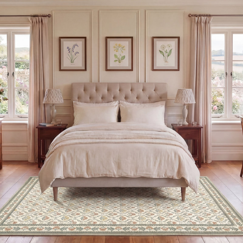Laura Ashley Barrington Imagine Printed Chenille Rugs, Beige Multi, Rectangle 8' x 10'