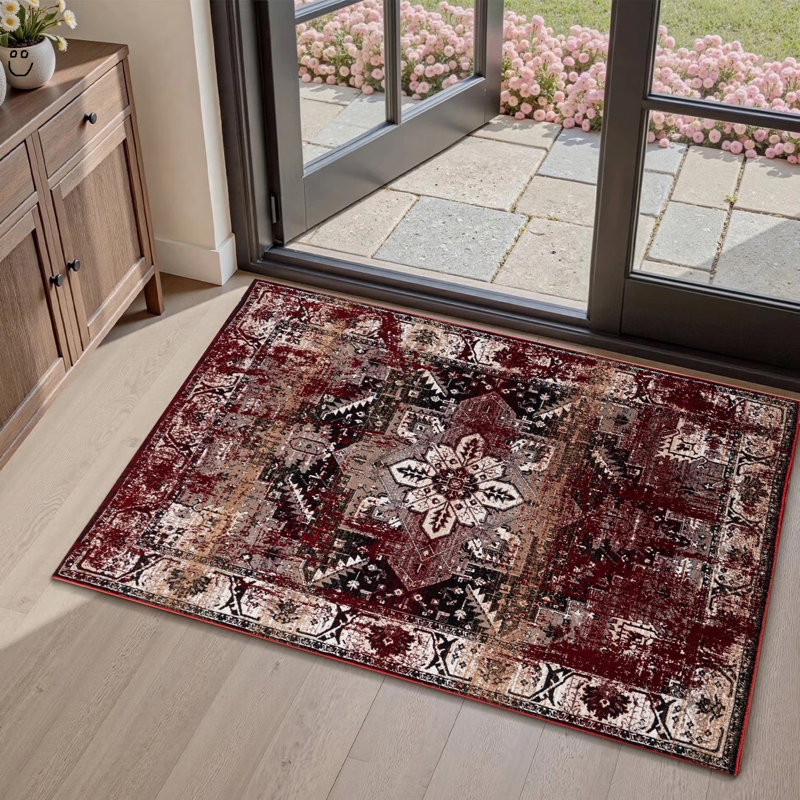 Area Rug, Rectangle 60 x 110 cm, Red