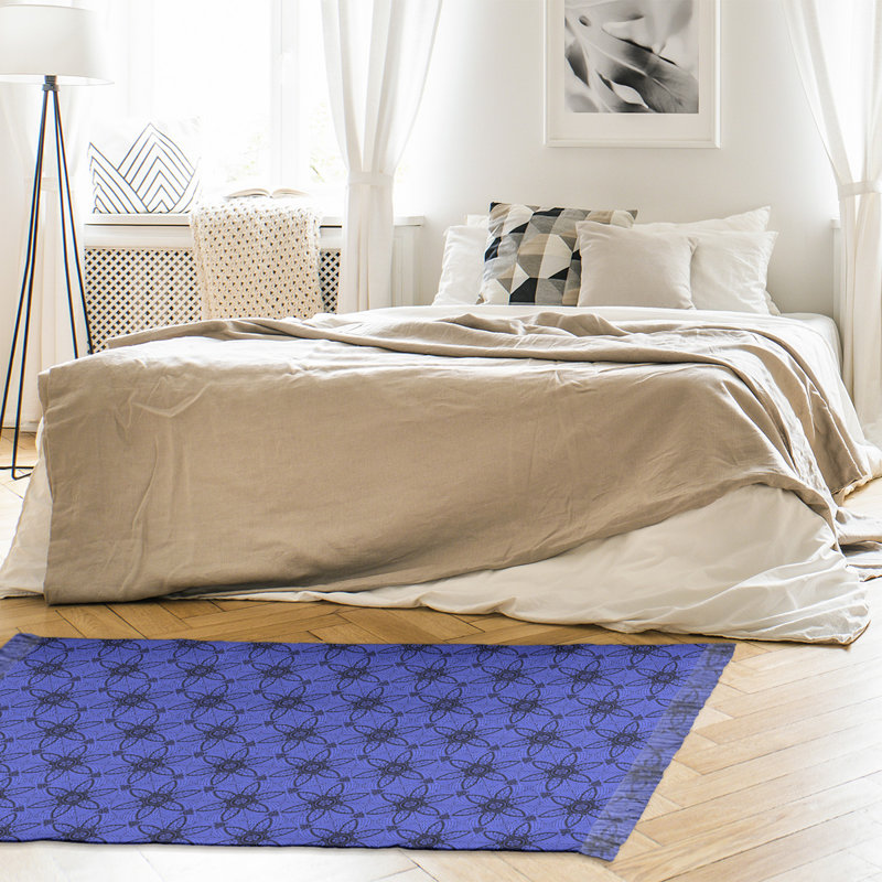 Tapis bleu à motif de cercles ornés Mcguigan, Non