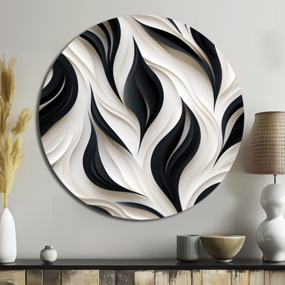 Corenzo - Striped, Abstract Round Metal Art