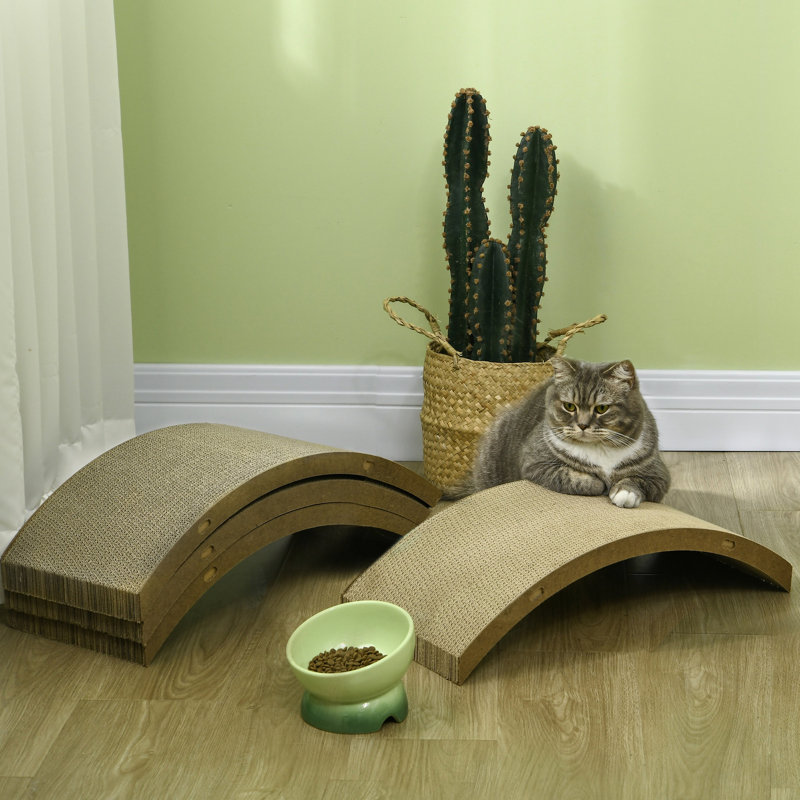 Grattoir pour chat brun, 4, pour chats d'intérieur bien élevés, poteau réversible, paquet de 4 meubles froids, brunâtre, dommages