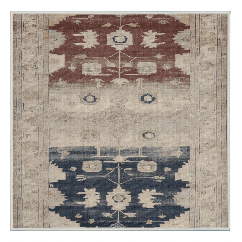 Tapis beige surteint lavable à la machine, Carré 3 pi