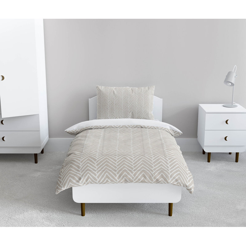 Ensemble d'édredon léger à chevrons, Taupe