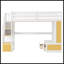 Lit mezzanine double avec bureau et tablettes