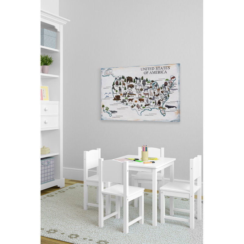 'US Animals II' Print On Wrapped Canvas, 40" H x 60" W x 1.5" D