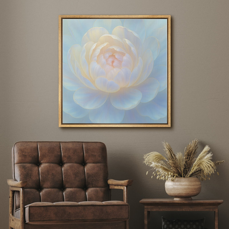 Oeuvre de pivoines pastel doux, images florales minimalistes élégantes, impression sur toile encadrée, Cadre naturel